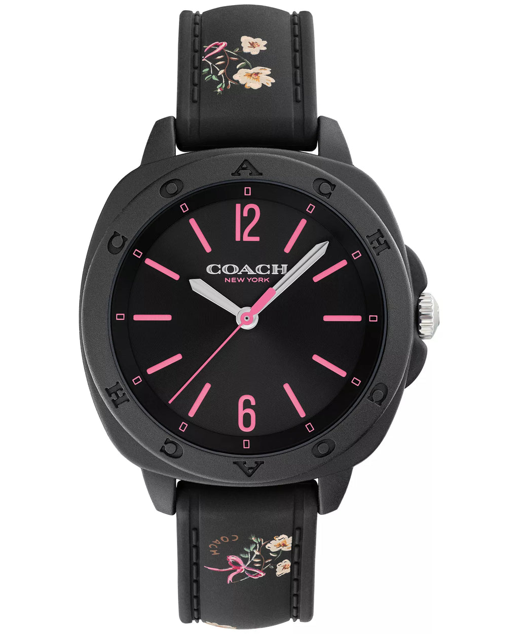 COACH BLACK FLOWERS WATCH