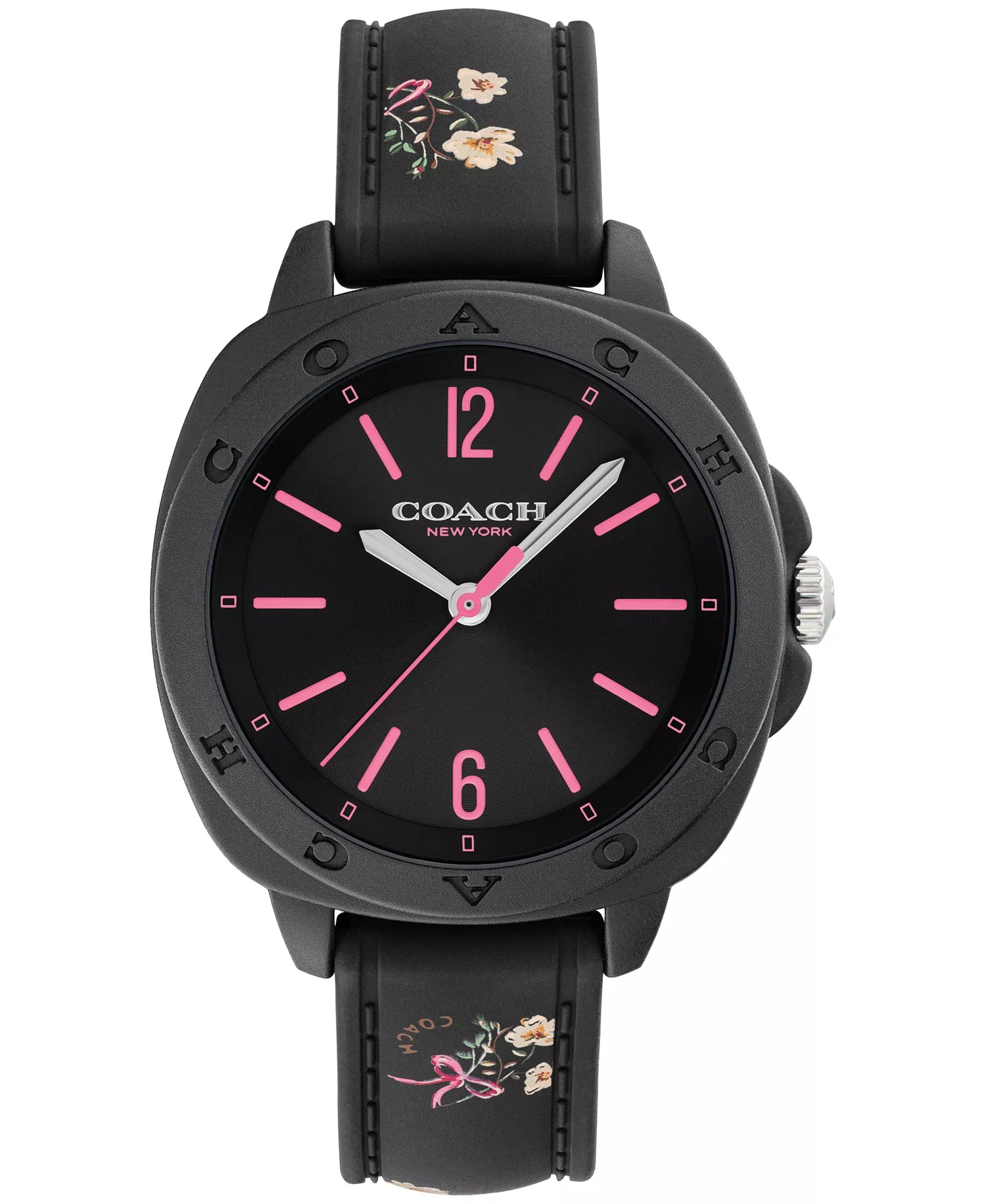 COACH BLACK FLOWERS WATCH