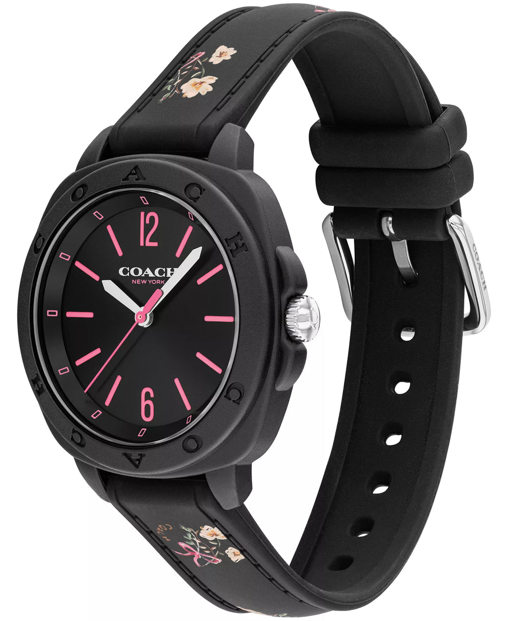 COACH BLACK FLOWERS WATCH